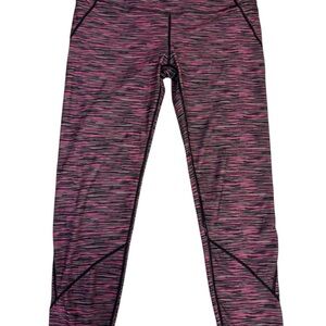 Charlotte Russe Sport Pink and Black Patterned Leggings